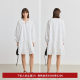 LILY2025 Spring Romantic Temperament Tie V-neck Vacation Commuter Loose Long Sleeve Dress Small White Dress Women
