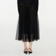 Floating black mesh skirt 2024 new winter style fashion versatile commuting cover the crotch slim exquisite elegant women
