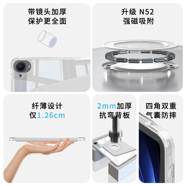 gomi is suitable for redmi kpad protective case magnetic detachable 2025 new 8.8-inch redmipad computer redmi kpad protective case all-inclusive acrylic transparent rotating anti-bending