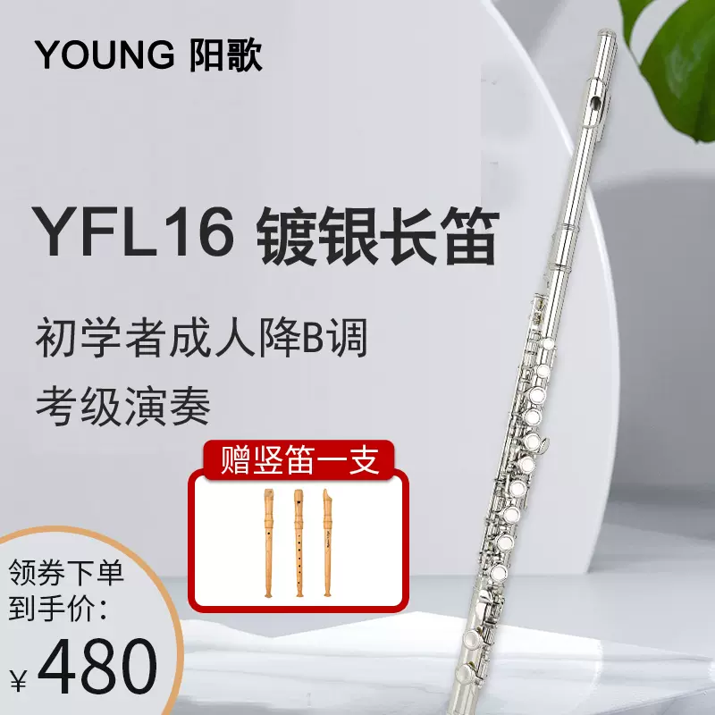 Young阳歌yfl 16长笛乐器16孔闭孔c调白铜镀银 Young阳歌yfl 16长笛乐器16孔闭孔c调白铜镀银