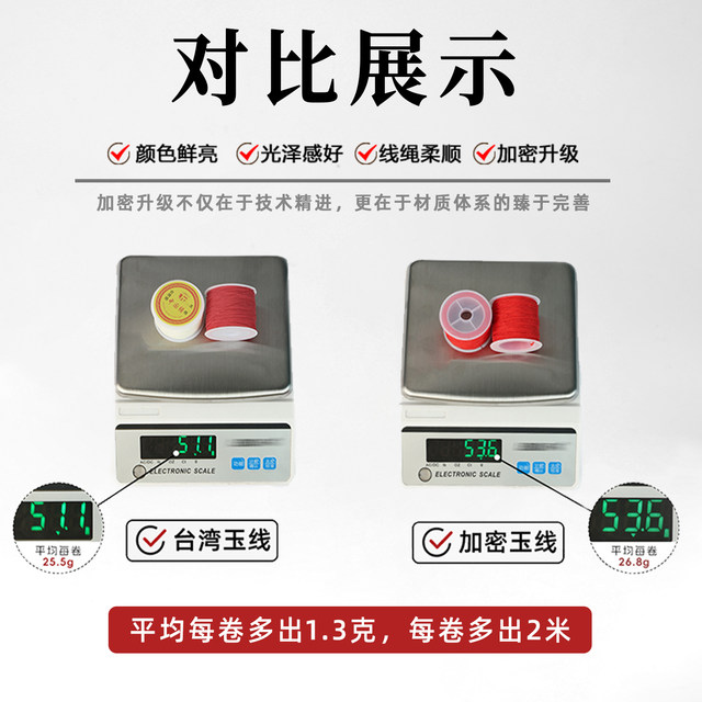 
No. 72 jade line gold store same style braided rope upgraded encrypted jade line large roll wear-resistant bracelet special line