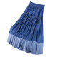 High-waisted spliced ​​Tennis denim skirt skirt A-line women's summer design niche mid-length skirt long skirt
