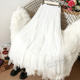 Autumn and winter green irregular gauze skirt skirt for women spring and autumn 2025 new white skirt mesh pleated skirt long skirt
