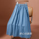 Pocket-washed denim skirt A-line skirt 2025 new style popular small skirt long skirt this year