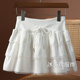 Design-sensory bow drawstring lace short skirt skirt for women 2025 autumn and winter lace velvet cake umbrella skirt