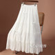 2025 new Autumn and Winter 2025 draped bow cake skirt skirt women's slim white skirt long skirt umbrella skirt
