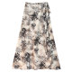 2025 early spring new retro printed strap skirt for women spring lace-up one-piece high-waist slim long skirt
