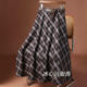 Retro pocket plaid skirt for women 2025 spring and autumn new small high-waisted slim skirt for women