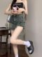 Retro denim skirt for women in summer design large size hip skirt high waist A-line short skirt anti-exposure skirt pants