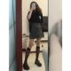 Large -size summer pear -shaped body contrasting denim body skirt high waist high -waisted small people A -line thin hip short skirt children