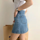 High-waisted denim skirt for women in summer new large size slightly fat mm slim and small A-line hip short skirt trendy
