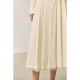 
LILY autumn new women's clothing elegant gloss OL commuting versatile double-layer pleated skirt white half-body long skirt