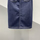 New high-waist dark blue half-body denim skirt for spring 2025 for women with versatile slim and one-step straight midi skirt