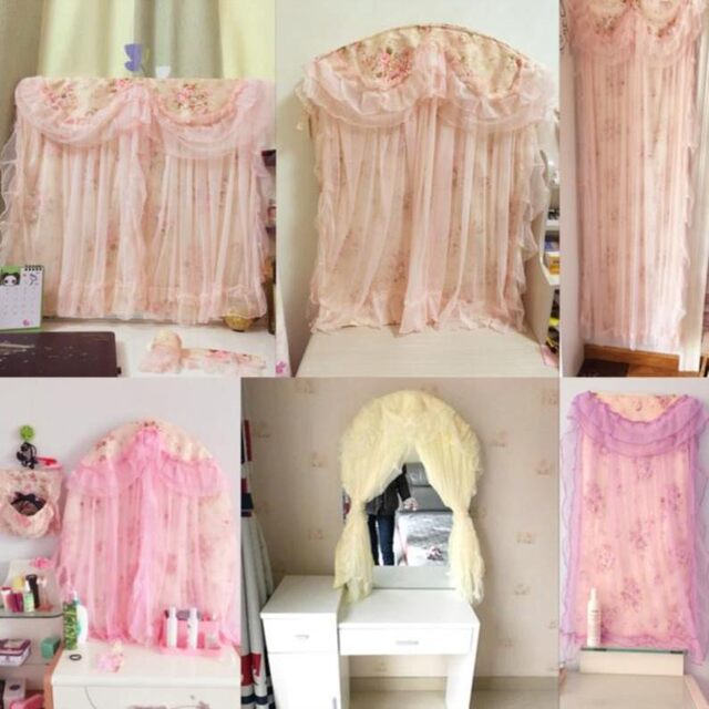 Bedroom cover curtains locker locker widened computer cabinet mirror half curtain multi-purpose wall curtain