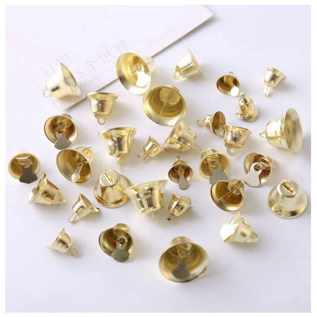 DIY handmade material jewelry accessories horn opening bell Christmas size bell golden wind chime bell small bell