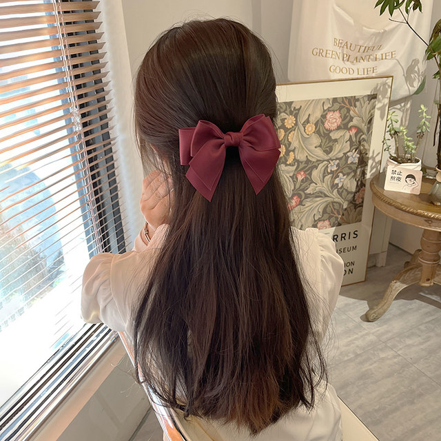 Bow hair clip 2025 new style internet celebrity Japanese girl duckbill clip top clip back head hair clip spring clip hair accessories