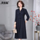 
2025 new dignified and high-end autumn and winter skirts for mothers, slim and slim bottoming, elegant long-sleeved dresses for women