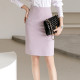 Professional skirt women's spring and summer solid color one-step skirt temperament mid-length suit short skirt OL hip-covering skirt work skirt