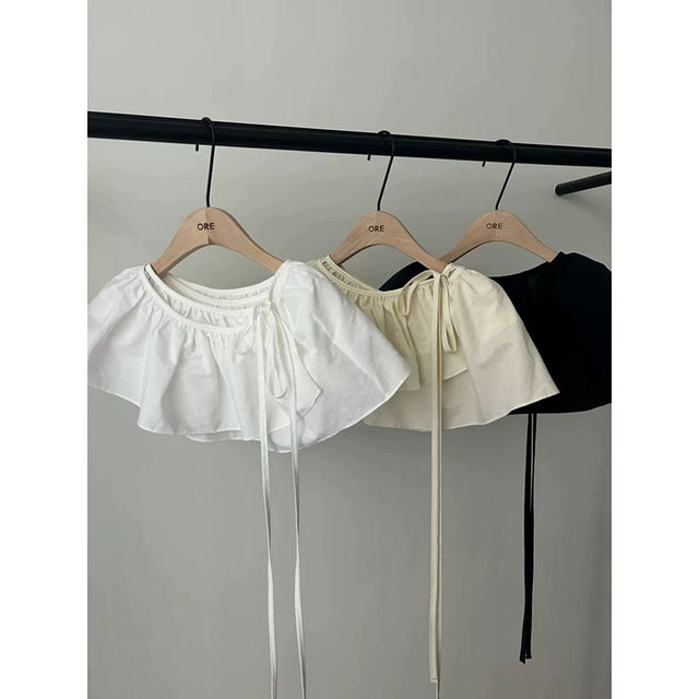 Match the atmosphere artifact ~ Sweet niche lace layered with solid color puffy skirt curtain