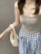 American hot girl button base small suspender vest for women in summer, special inner and outer short sleeveless top