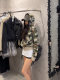 American hot girl slim camouflage cardigan hooded sweatshirt for women 2024 new spring and autumn retro zipper long-sleeved jacket