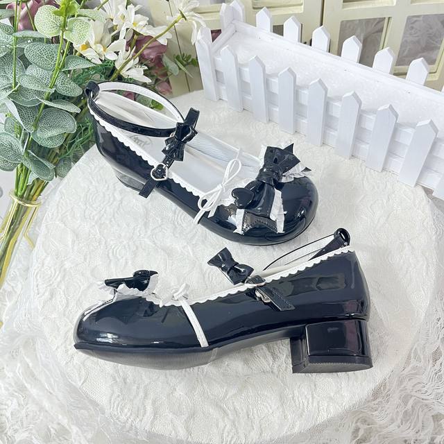 Nanny Party original authentic lolita low heel flat bottom round toe cute sweet girly lolita lo shoes