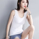 White cotton vest for women wearing summer exterior slim fit basic versatile base strap sleeveless sports T-shirt