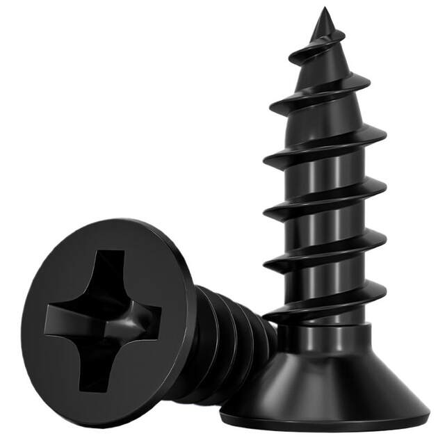 KA iron hardened black cross flat head self-tapping screws countersunk head small screws M1M1.2M1.7M2M2.6M3M4mm