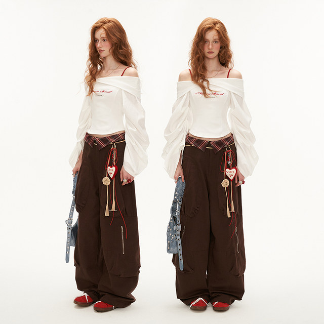 MAMC lantern sleeve white shirt women's tops in autumn fashion new waist-hugging high-end temperament long-sleeved shirt jacket
