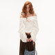 MAMC lantern sleeve white shirt women's tops in autumn fashion new waist-hugging high-end temperament long-sleeved shirt jacket