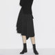 sdeer San Dior women's clothing autumn retro casual ruffle splicing irregular long skirt S21381117