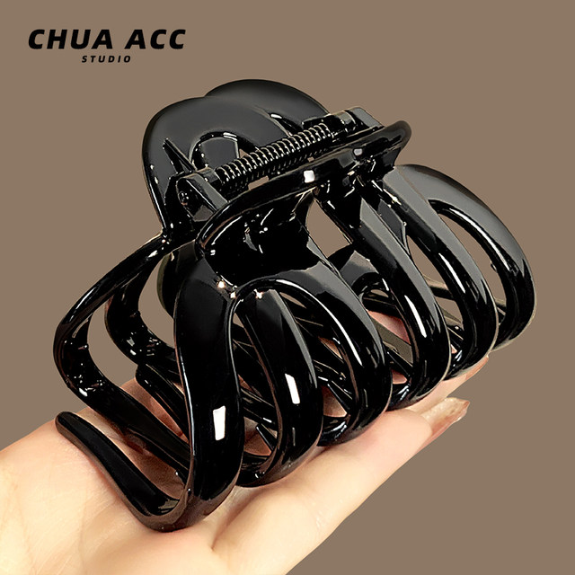 
A high-quality retro hair clipping pumpkin shark hair clip back of head clip high-value headgear