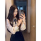 XZY Miu-style fake two-piece lace velvet dress for women 25 years autumn high-end dress