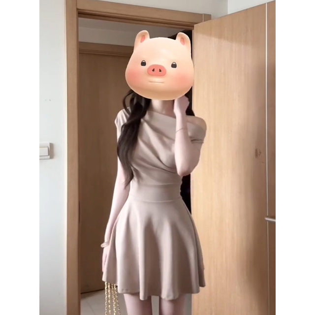 XZY slightly fat French temperament high intelligence and slim shoulder dress for women 25 years summer slim waist slim short skirt