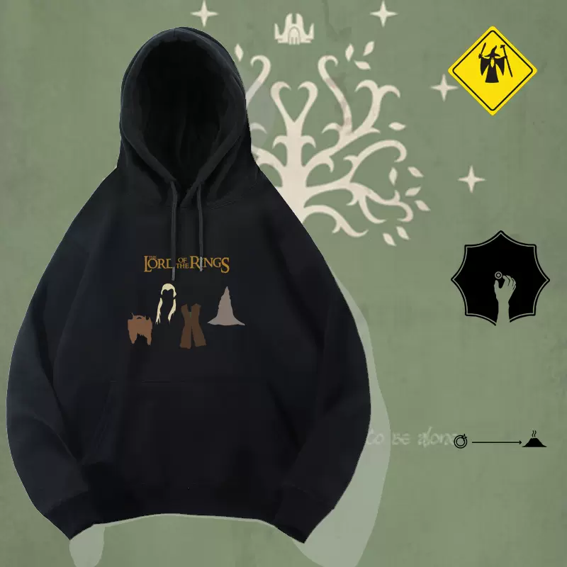 新款指环王周边霍比特人刚铎圣白树魔戒情侣衣服