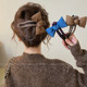 Korean style bow plaid one-word duckbill hairpin 2025 new style female high-end hair accessories for large hair on the back of the head