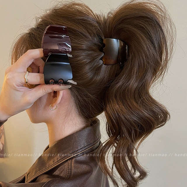 High ponytail fixed artifact hair clip female high-end 2025 new shark clip back of the head hair clip hair accessories