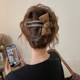 Korean style bow plaid one-word duckbill hairpin 2025 new style female high-end hair accessories for large hair on the back of the head