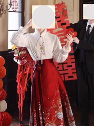 New Chinese cheongsam plush binding wedding dress autumn and winter big fatmm senior feel thin red horse skirt