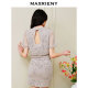 MAXRIENY light luxury sporty slit skirt summer skirt bead sheet pencil skirt
