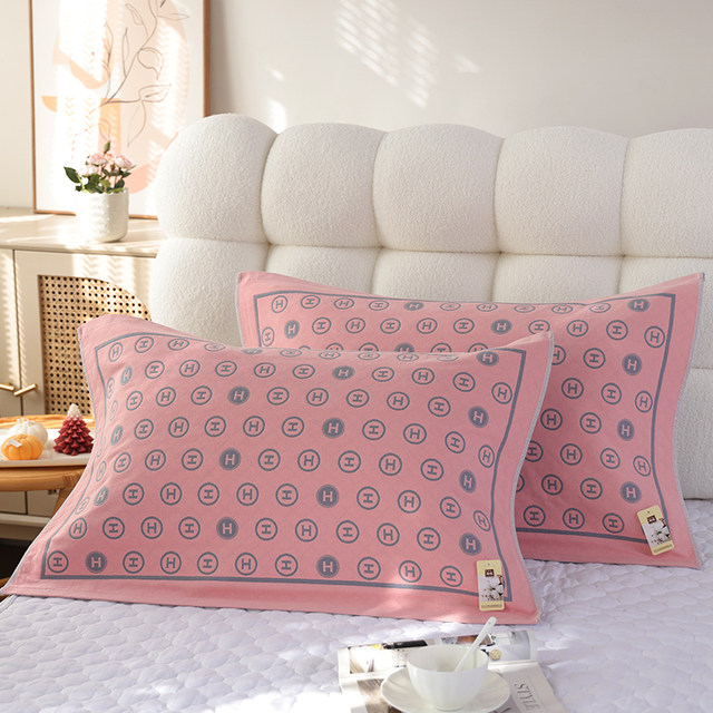 A pair of pure cotton gauze pillow covers, new high-density soft adult cover, cotton non-slip breathable household pillow cover