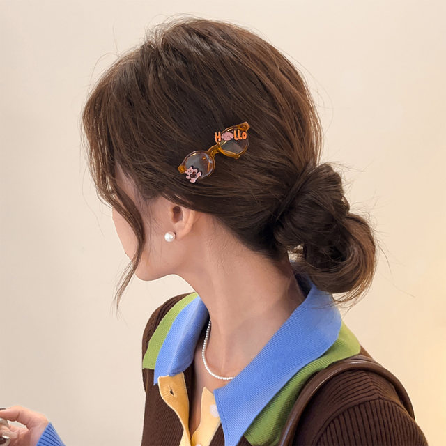 2025 New Autumn and Winter Glasses Hair Clip Women's Side Clip Side Duckbill Clip Forehead Bangs Clip Broken Hair Clip Headwear