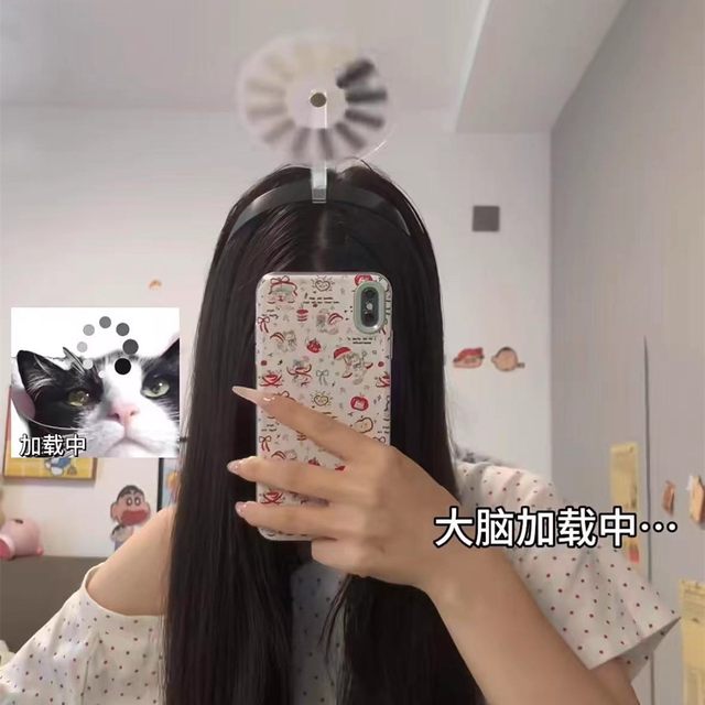 Excessive brain use brain crash ~ Loading the same funny headband for small and medium-sized red book, giving friends abstract headdress