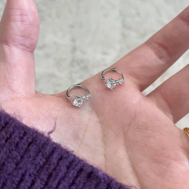 Shilijia simple temperament shiny s925 thigh fungus buckle romantic mini earrings