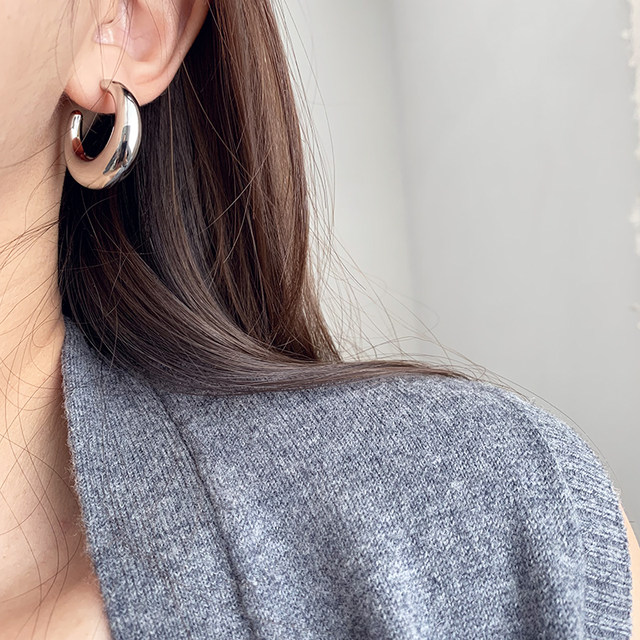 Shilijian smart INS style moon shape hoop earrings