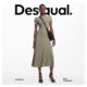 Desigual Slim Fit Stretch Paneled Outseam Half Turtle Neck Short Sleeve Women's Dress