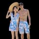 
Couple swimsuit one-piece skirt women's boxer with steel support chest pad slightly fat mmQ suit beach pants men's style