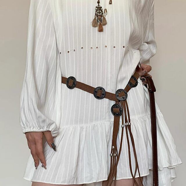 Retro Bohemian Ethnic Style Wearing Woman Chain Women's Decoration with Skirt Ins All-match Niche High-end Sense Belt