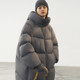 Customized Japanese nourishing nylon semicircle women's clothing [Sports] 2024 Winter thickened over -the -knee long down jacket female

