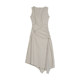 Semi-circle original designer women's clothing 2025 summer waist-tightening irregular vest dress for women one-length collar sleeveless
